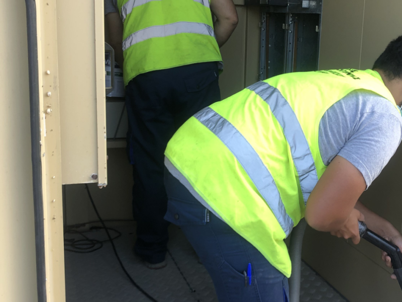 Substation maintenance works at prefabricated settlements